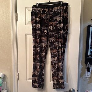 Secret Treasures Black Animal Print Pants